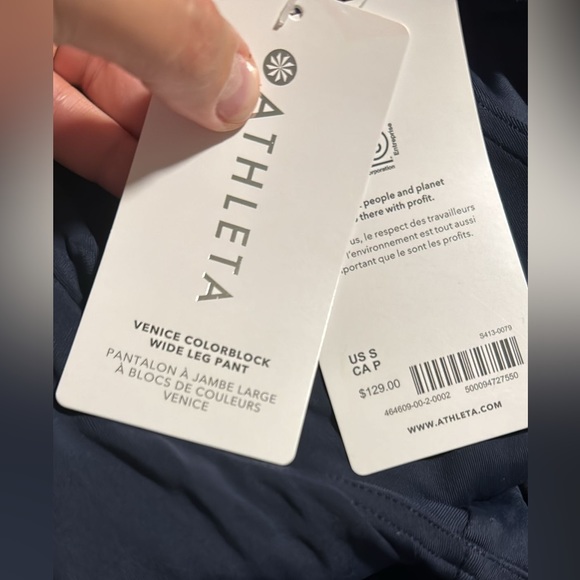 Athleta Venice Colorblock Wide Leg Pant // Navy & Black - Picture 12 of 12